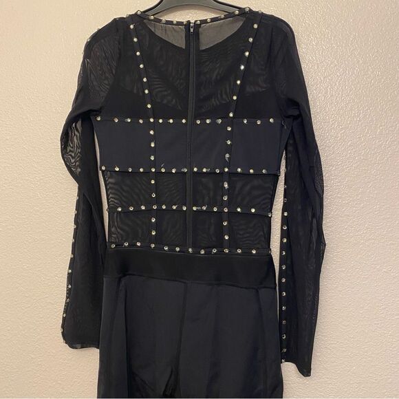 WEISSMAN Elite Dance Costume black caged unitard jumpsuit Intentions MT10574 MA - Picture 4 of 13